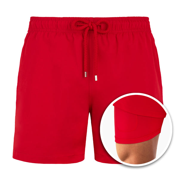 Red Scarlet - Mid-Length Hybrid Short - Capelle Miami